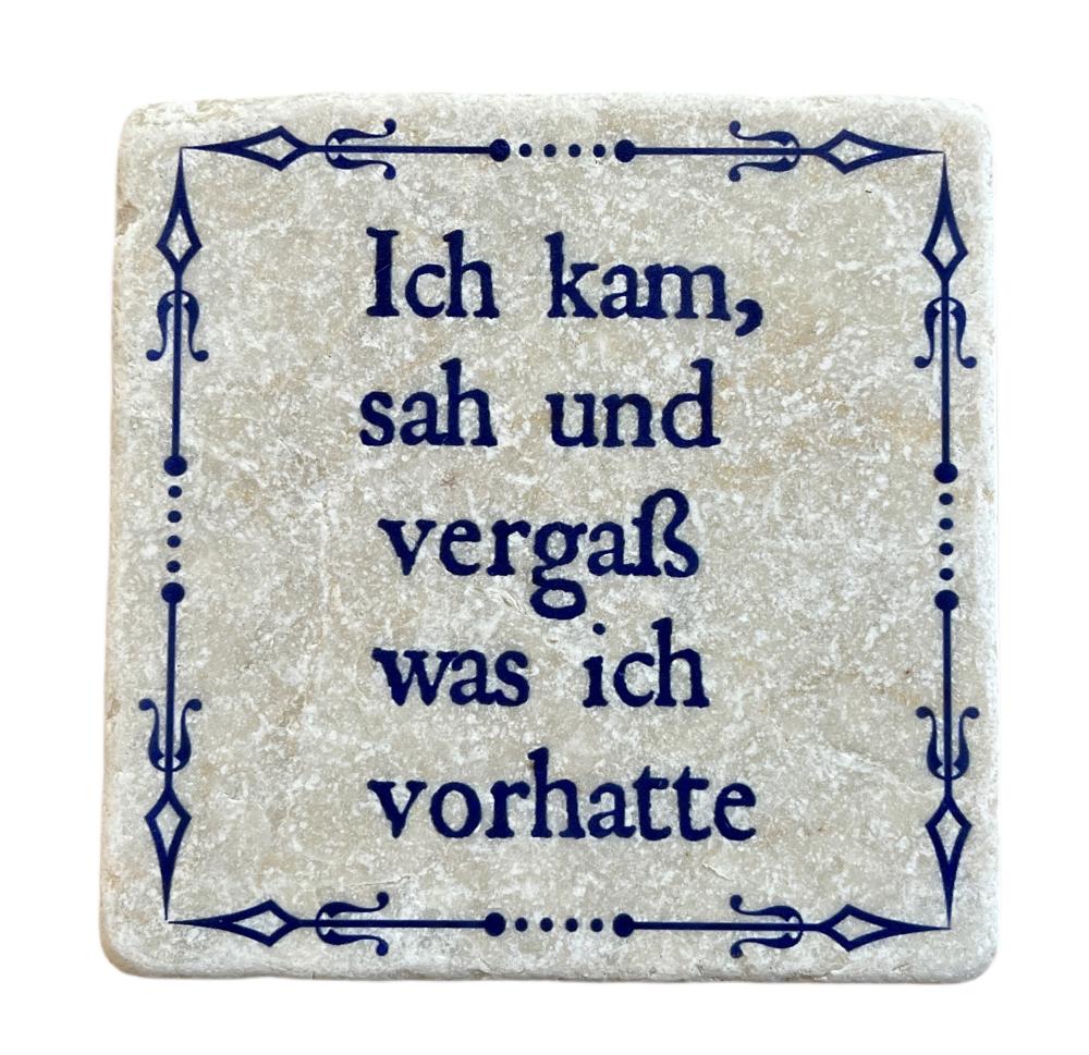 Marmor Fliese Glas Untersetzer Ich kam und sah